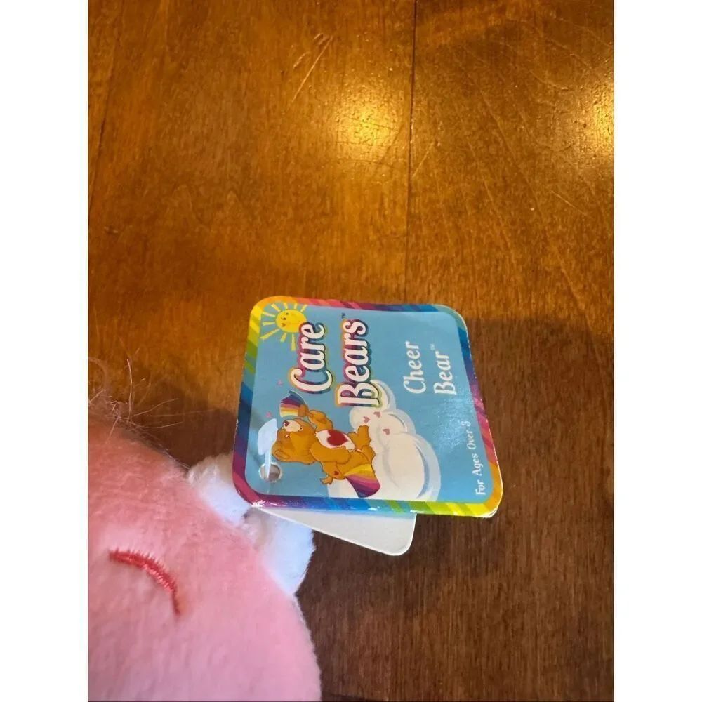 Vintage 2002 Care Bears Cheer Bear Plush 10” Pink Rainbow Heart Nose NWT - Picture 2 of 5